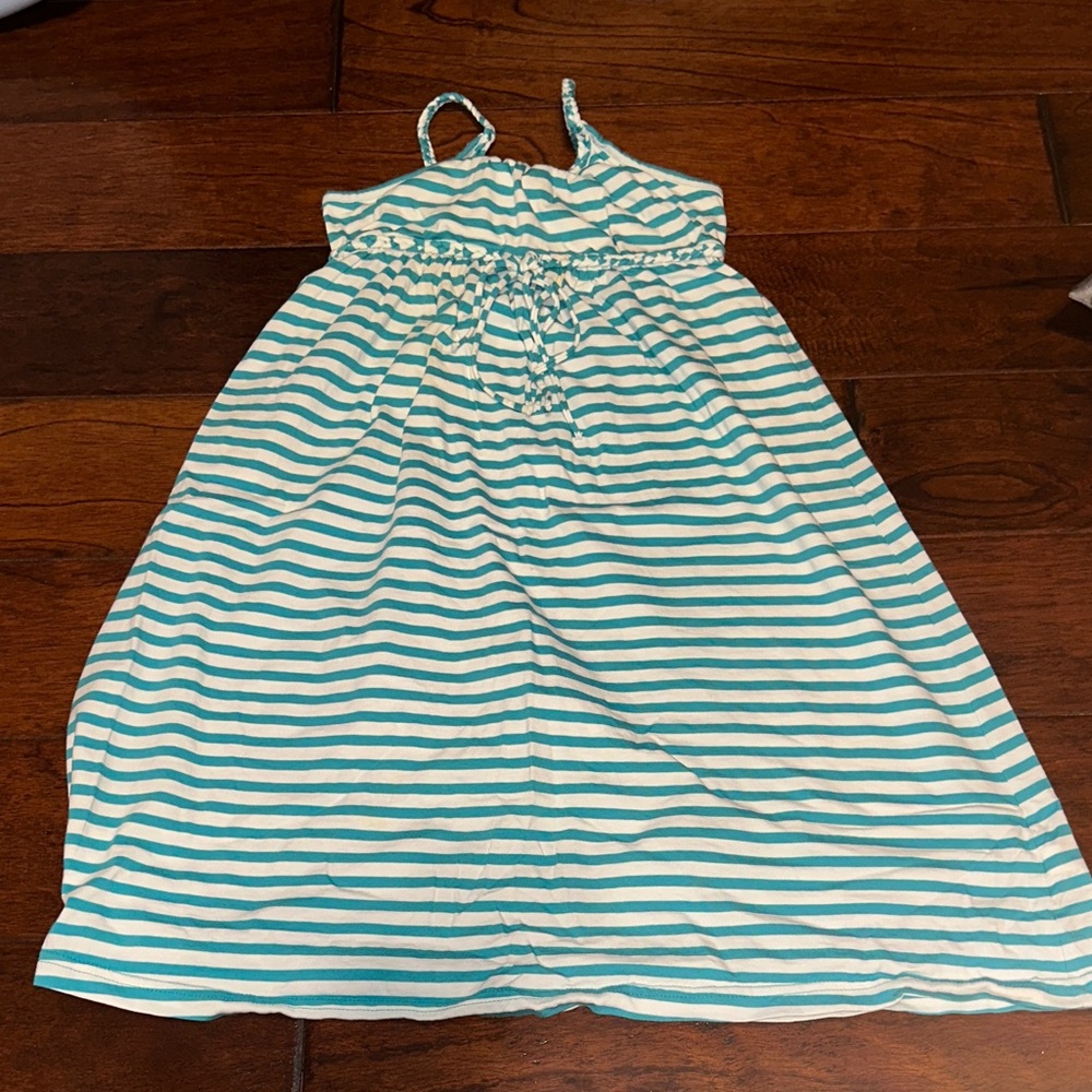 GAP Kids Teal and White Striped Dress